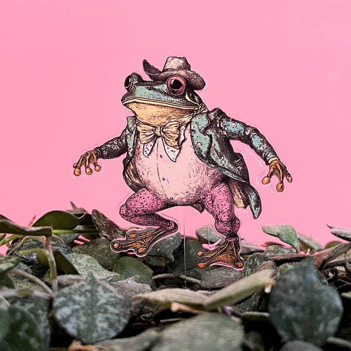 Button and Fern - Wholesale Garden/Lawn Stake - Vintage Frog Character Plant Stakes- Set of 5 Acrylic Stakes1