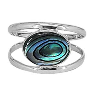 Sterling Silver Double Band with Paua Shell for wholesale by SITA