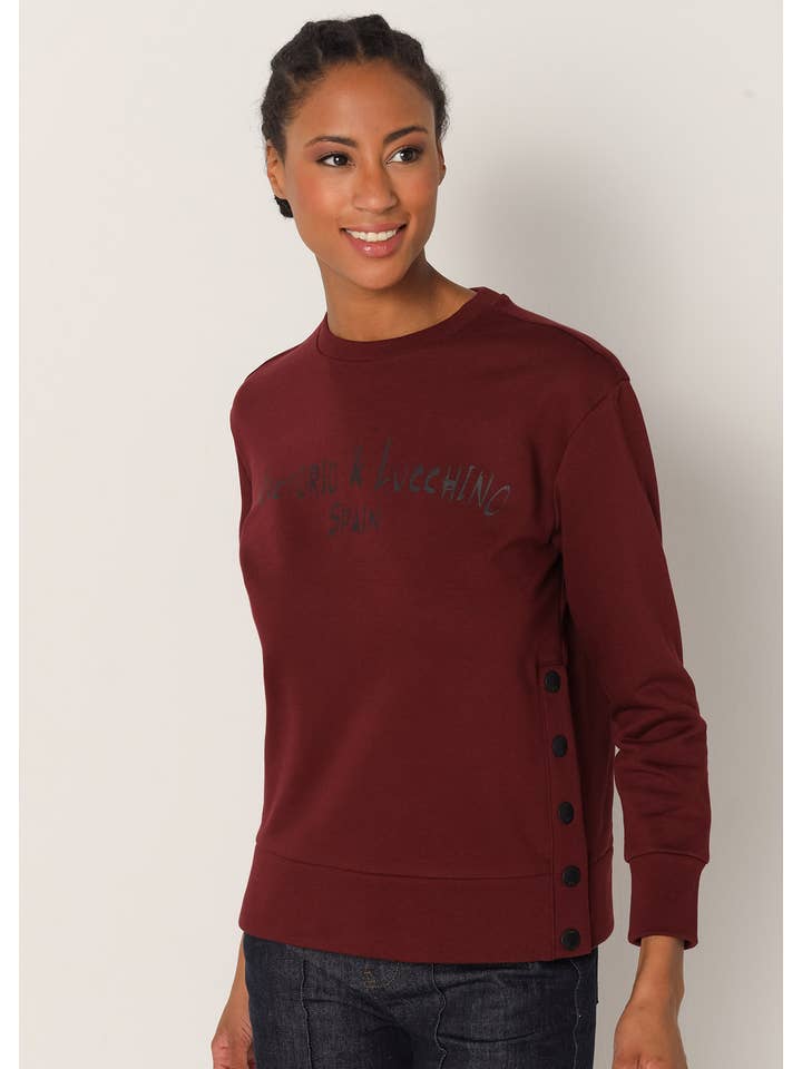 PAUSANT SHOP ONLINE - Venta al por mayor Sudadera estampada - Mujer - V&LUCCHINO - Sudadera grain print con cuello caja