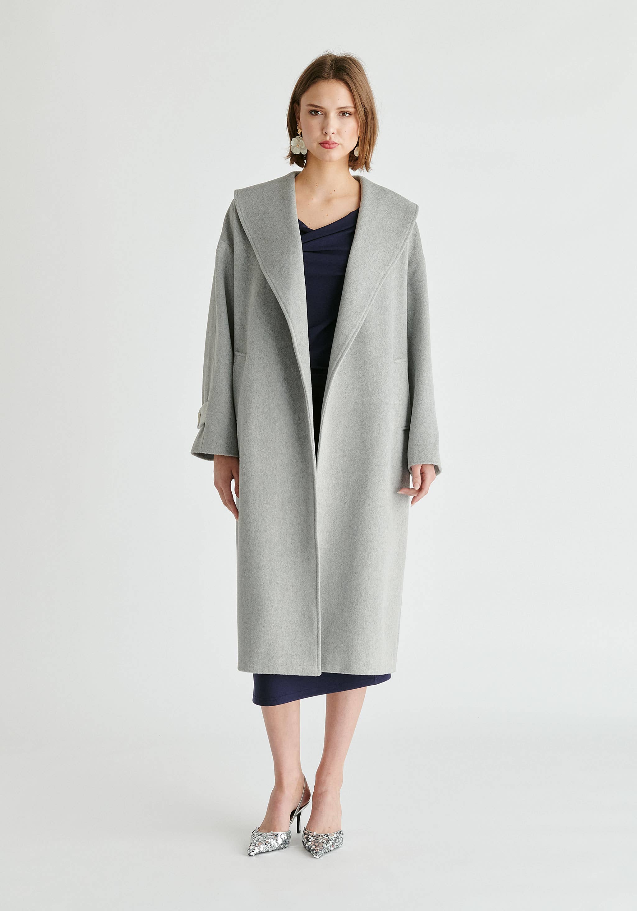 Paisie - Wholesale Coat - Women's - Shawl Collar Wool Coat with Belt17