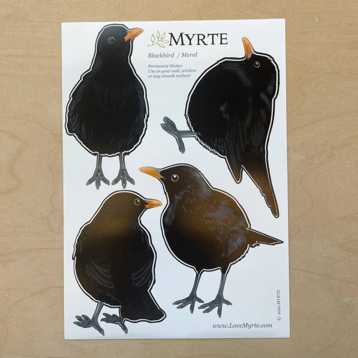 MYRTE - Wholesale Wall Decal/Stickers - Blackbird Illustration Wall Decal2