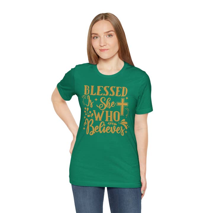Optime Plus LLC - Wholesale T-Shirt (Graphic) - Unisex - Blessed Is She Who Believes | Women of Faith T-shirt9