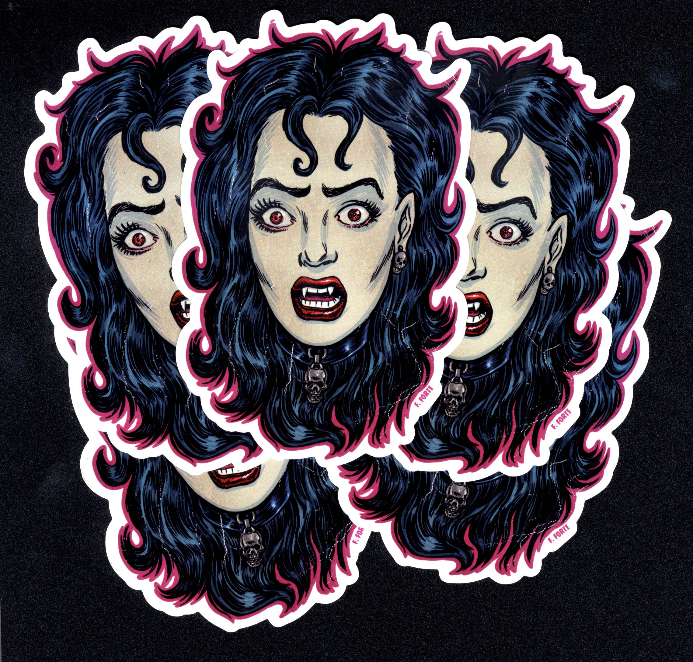 Xeno Pop - Wholesale Sticker - FrankenHorrors Sexy Vampiress 5x3 die cut vinyl sticker3