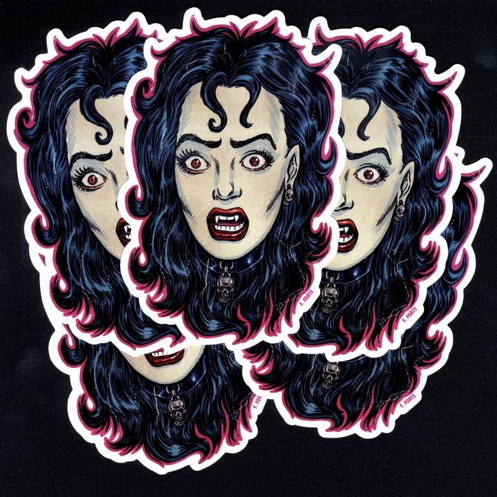 Xeno Pop - Wholesale Sticker - FrankenHorrors Sexy Vampiress 5x3 die cut vinyl sticker3