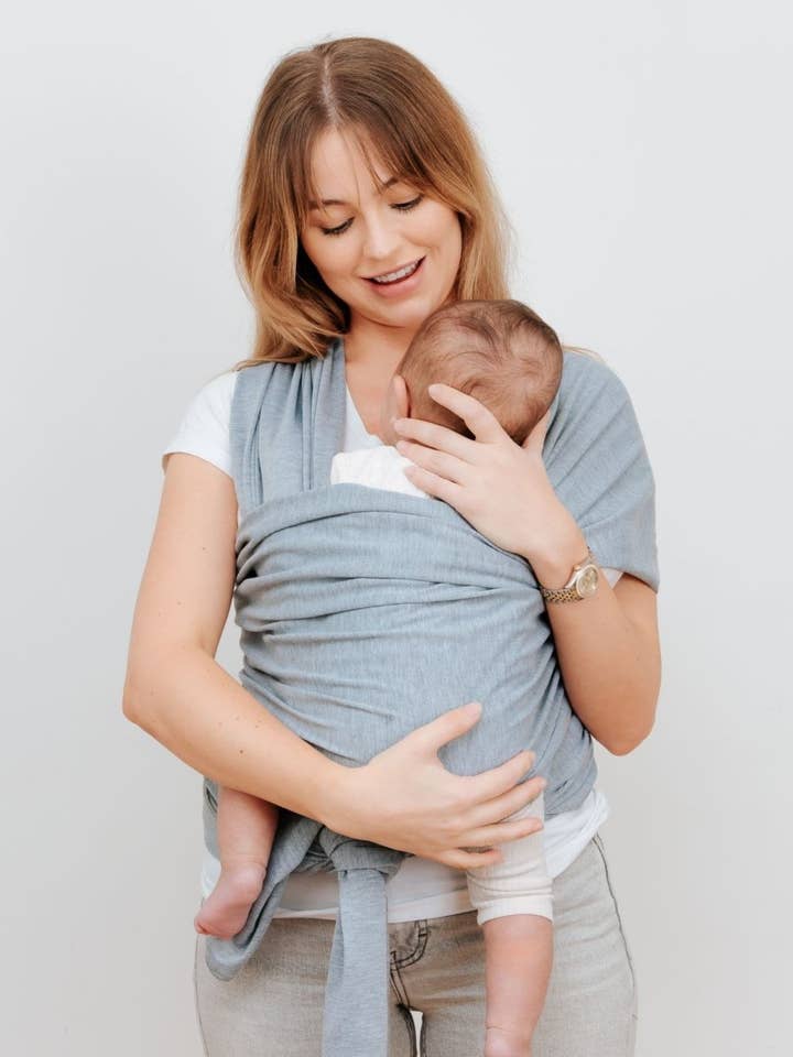 Porte-écharpe biologique pour bébé - Grey Melange pour la vente par Latched