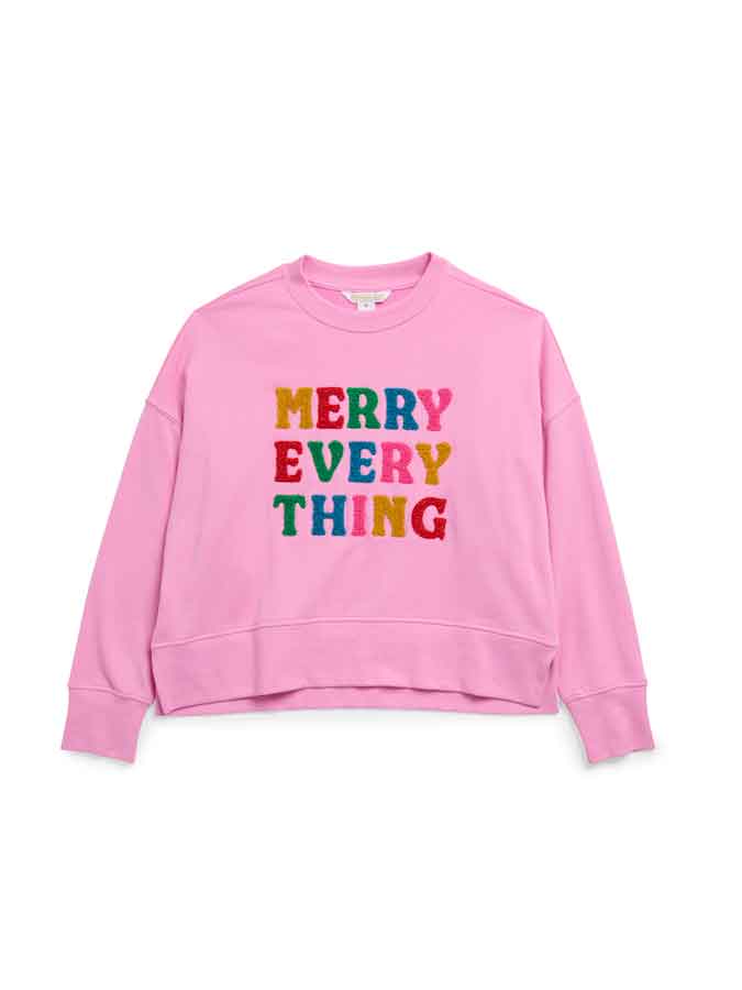 Shiraleah - Wholesale Sweatshirt - Women's - ASST/6 "MERRY EVERYTHING" RELAXED SWEATSHIRTS,CANDY PINK