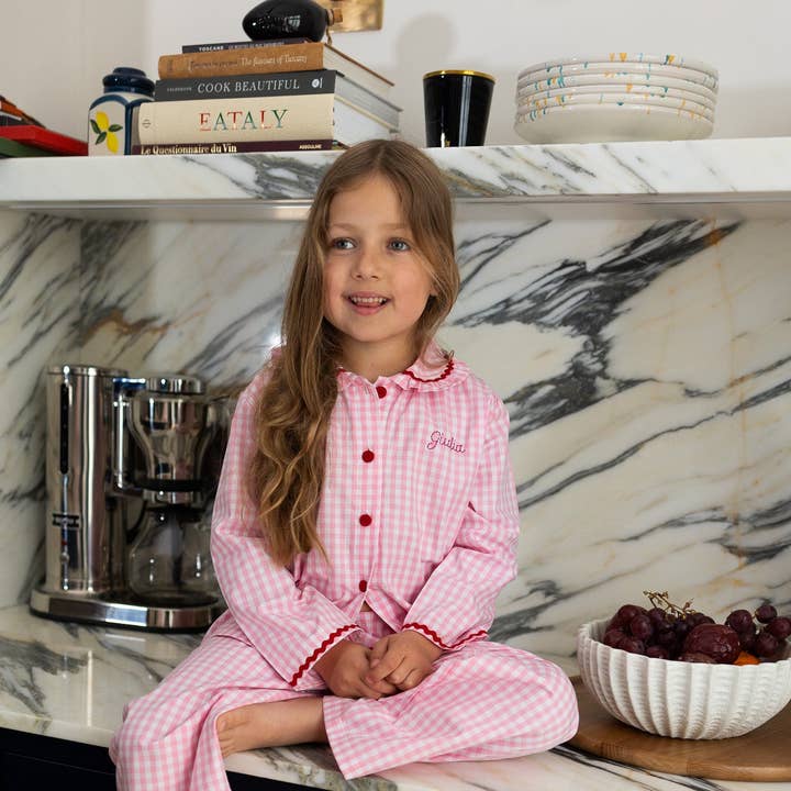 Pijama Vichy Rosa - Filha por atacado de Noa de Cajou