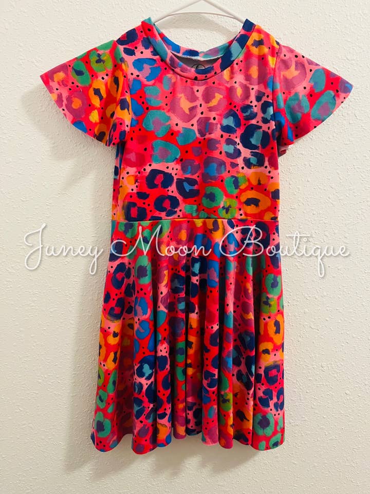 Pink Leopard Peplum Dress for wholesale by Juney Moon Boutique, LLC