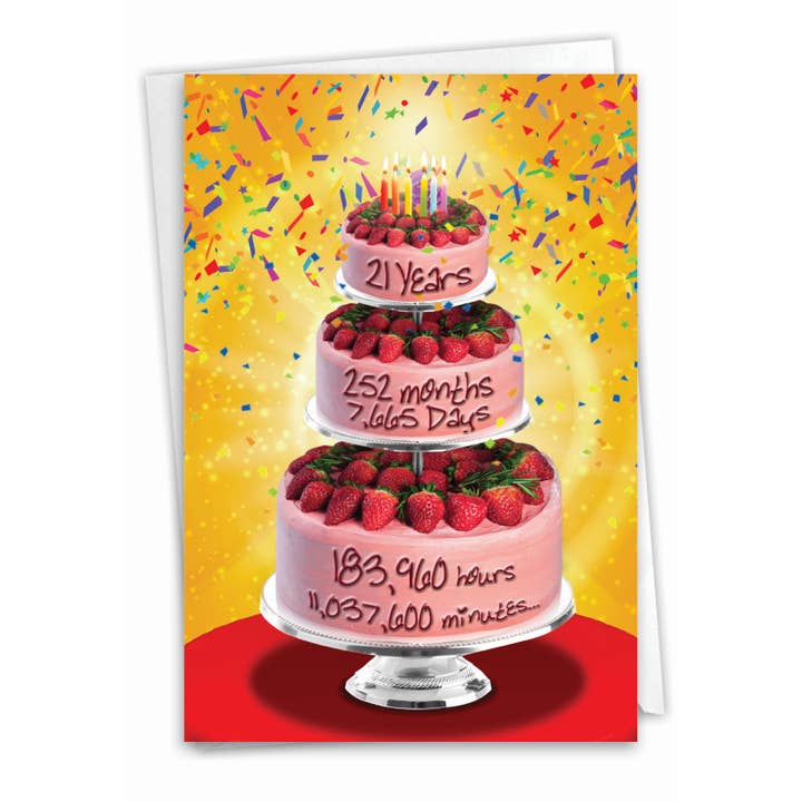 NobleWorks - Venta al por mayor Tarjetas de cumpleaños - Tarjeta de cumpleaños, recuento de 21 años