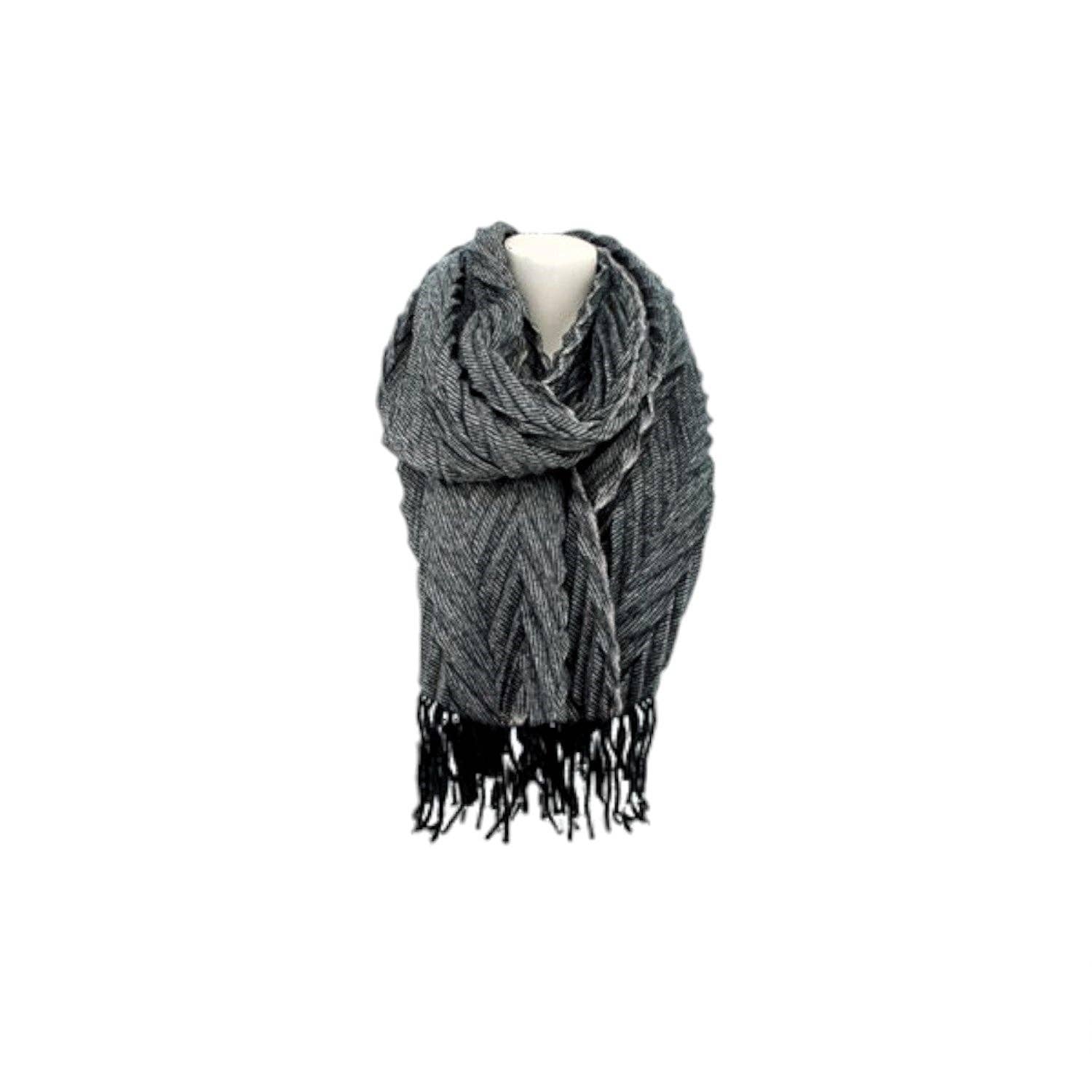 VewoTex - Wholesale Scarf - Women's - Winter Women's Scarf » Fringed Scarf 220 x 72 cm » Women's Scarf with Pleated Look » Winter Scarf Soft Cashmere Pleated7