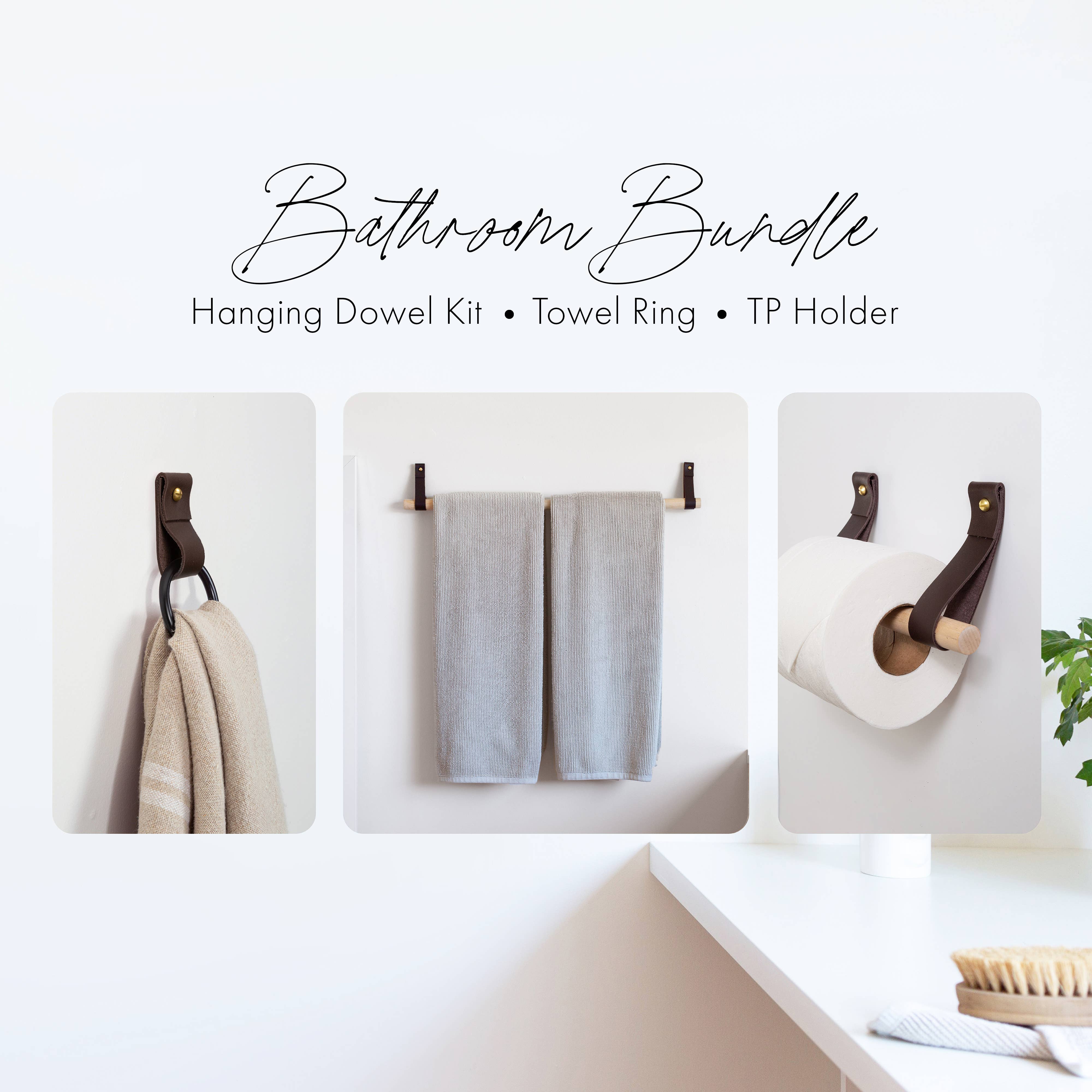 Keyaiira - Wholesale Towel Holder/Hanger - Bathroom Fixture Bundle - Black Ring - [Flat End Style]7