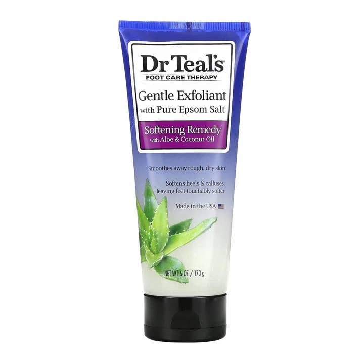 KT Supply - Wholesale Foot Scrub/Polish - Dr Teals Foot Scrub With Aloevera and Coconut Oil, 6 Oz.