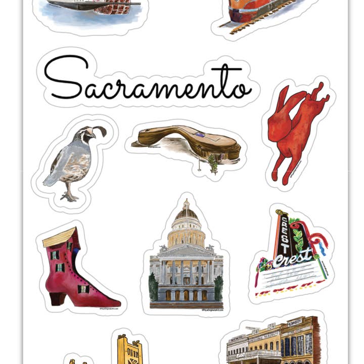 PriyaOriginalsArt - Wholesale Sticker - Sacramento city - sticker sheet2