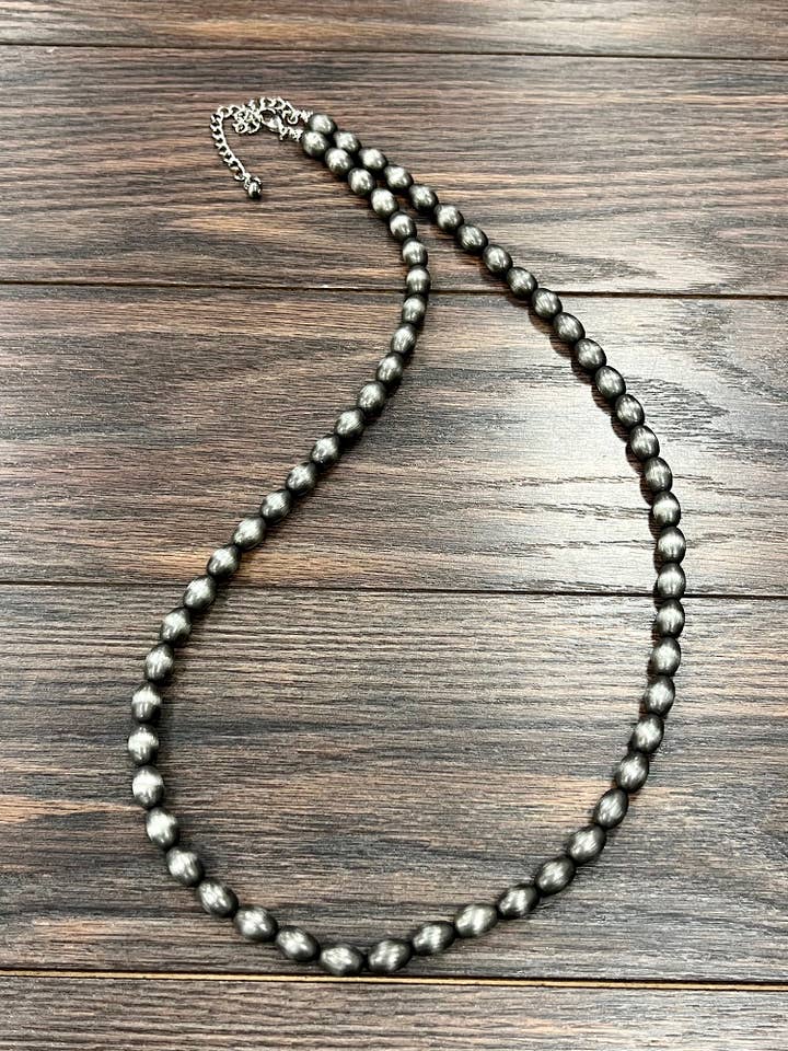 739013, Handmade 34" Oval Navajo Bead Necklace for wholesale by ISAC Trading Inc