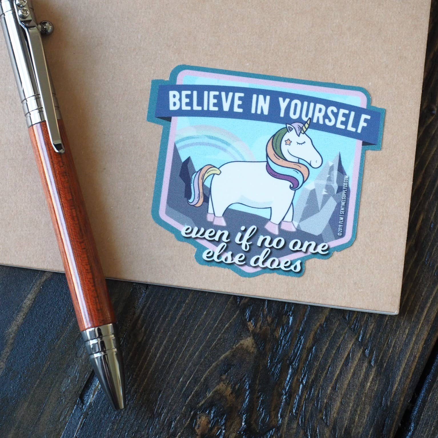Sentinel Supply - Wholesale Sticker - Believe in Yourself Cute Rainbow Unicorn Sticker4