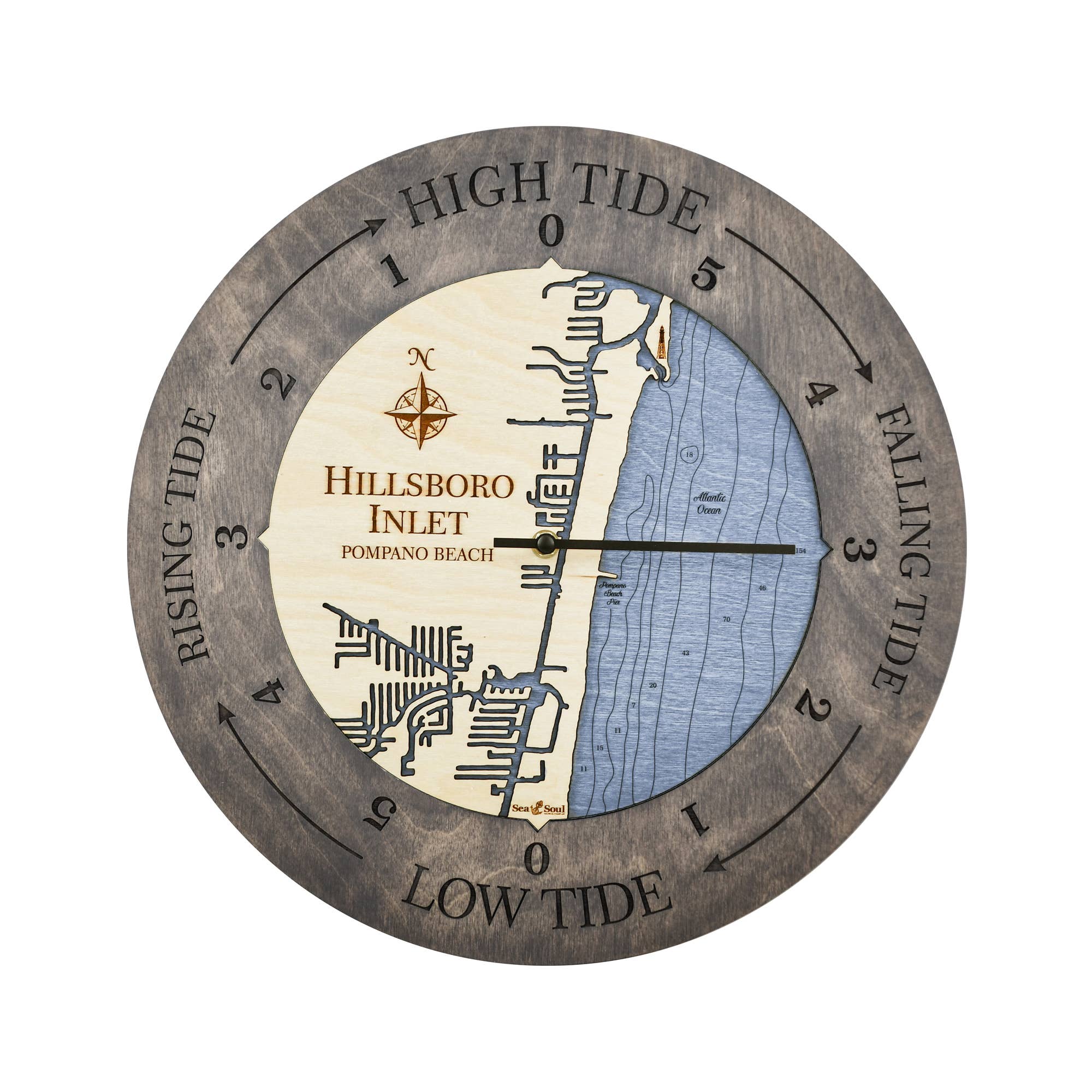 Sea & Soul Nautical Chart Art - Wholesale Wall Clock - Florida East Coast Nautical Chart Tide Clock-Many Locations79