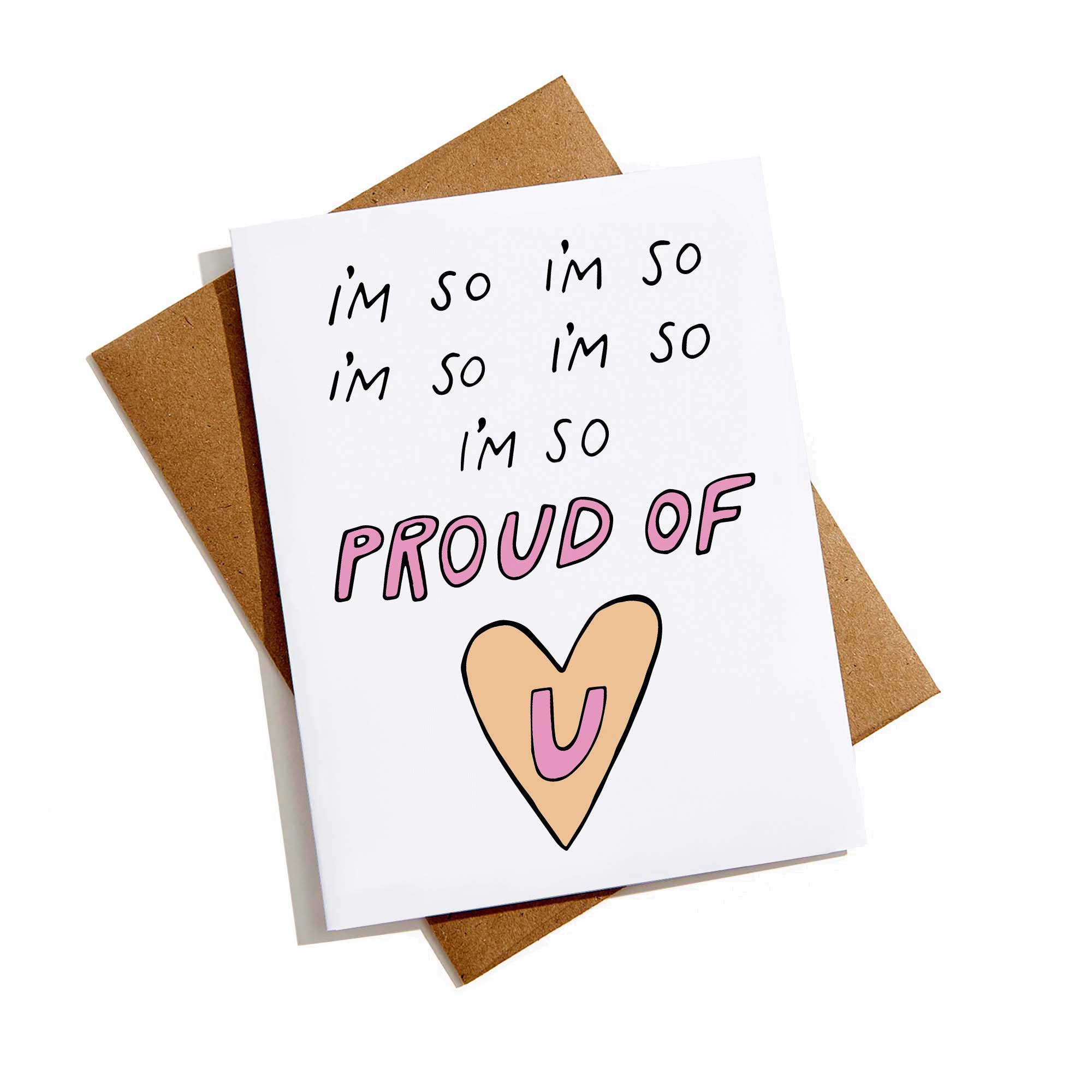 Aviate Press - Wholesale Love Card - So Proud Handmade Love Card with Kraft Envelope2