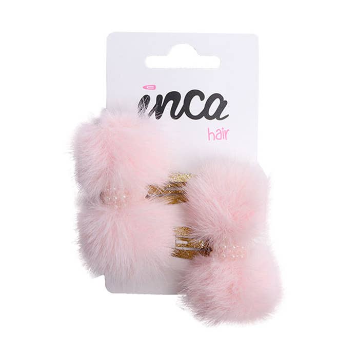 Fermagli per capelli dorati con fiocco di peluche - 2 unità per la vendita all'ingrosso da parte di IKILIFE S.L
