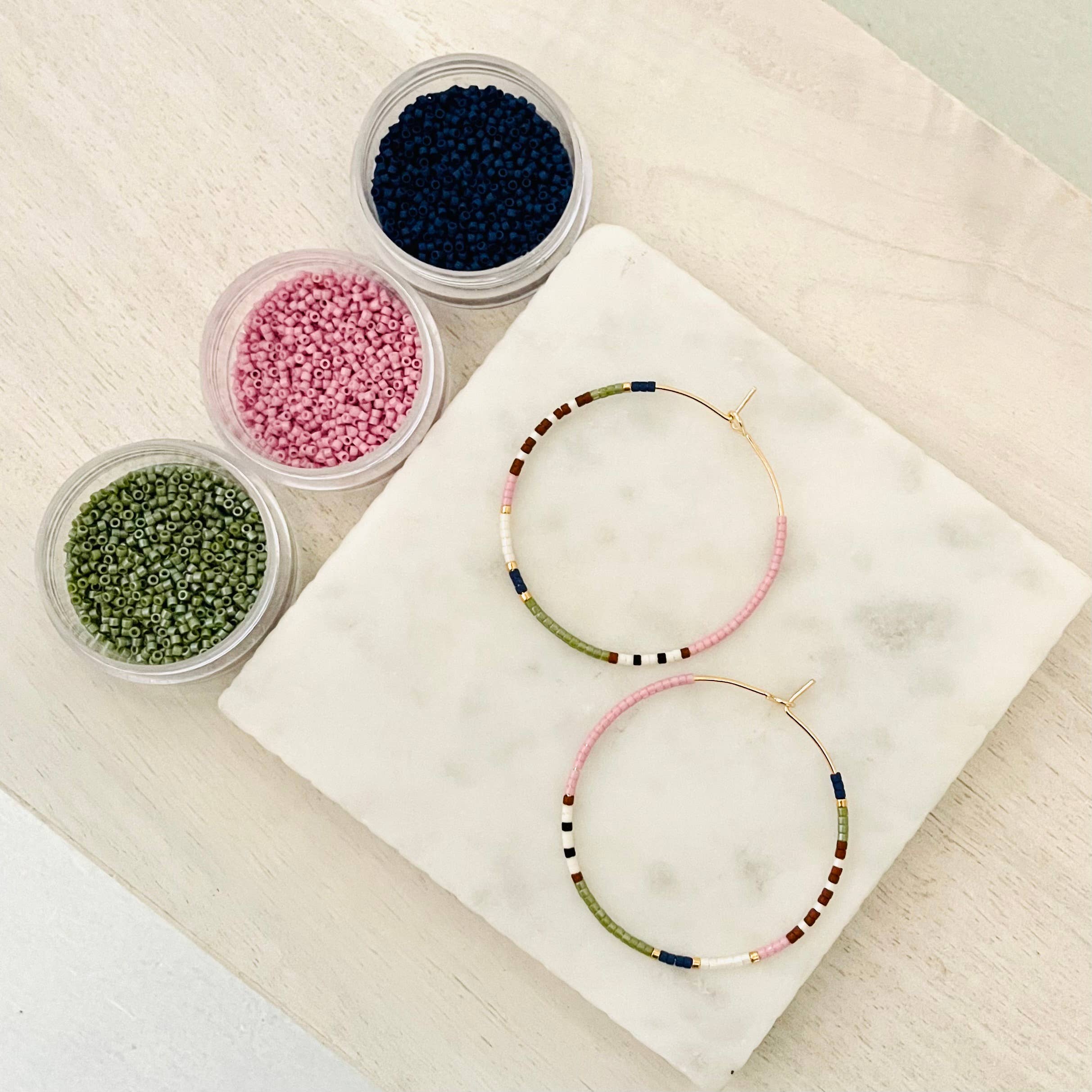 Girls Day Out by Amy Houston - Wholesale Hoop Earrings - Woodland Sunset Miyuki  glass beaded hoop earrings 4