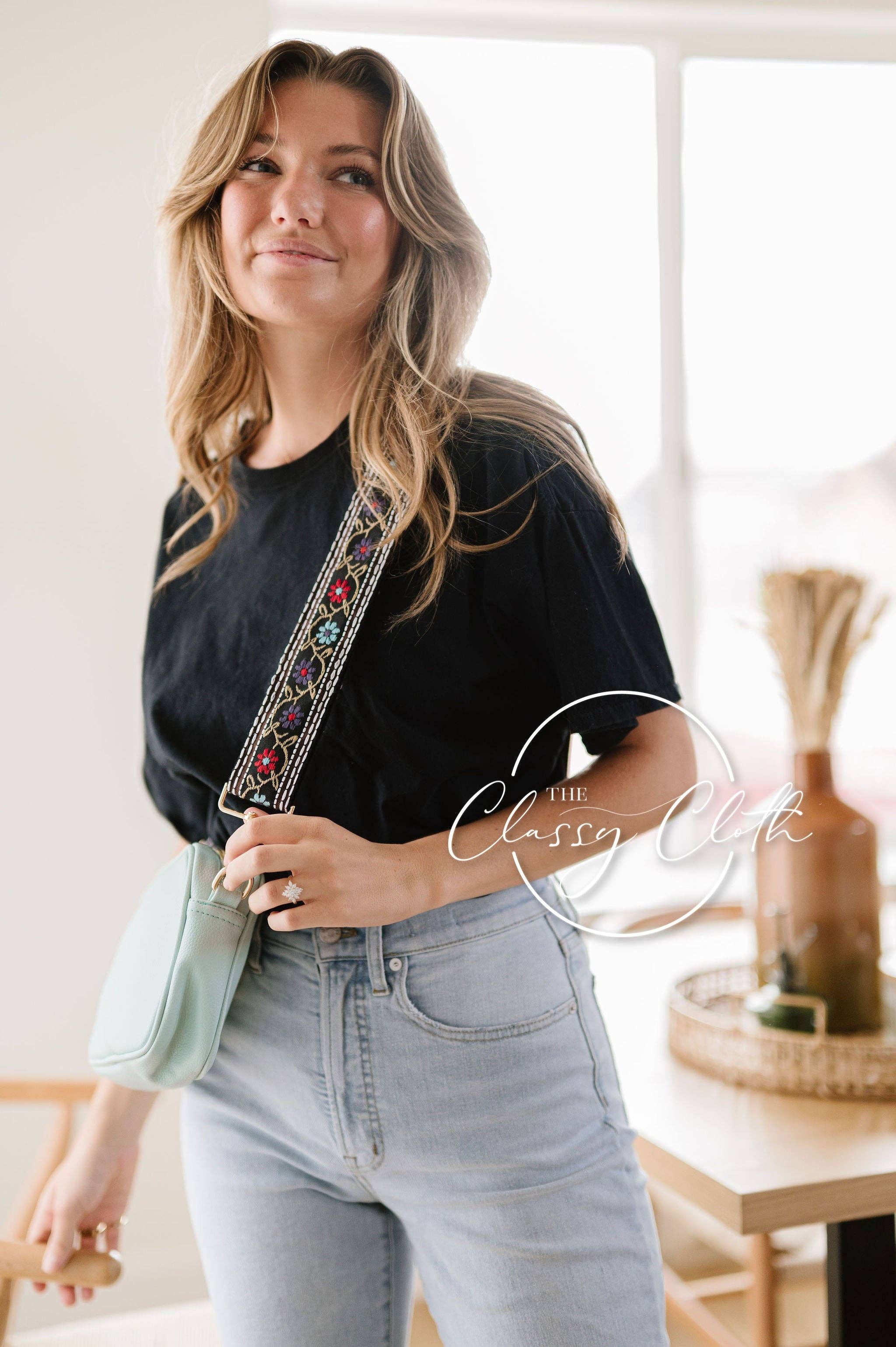 The Classy Cloth WS - Wholesale Crossbody Bag - Women's - Clara Crossbody Bag R - Sea Glass - Flower Power RTS3