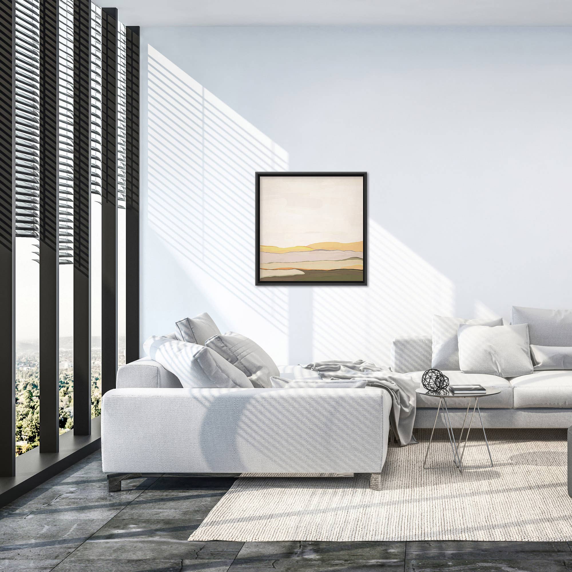 Ready2hangart, Inc. - Wholesale Art Print - "Sunset Mirage" Framed Embellished Canvas Wall Art1