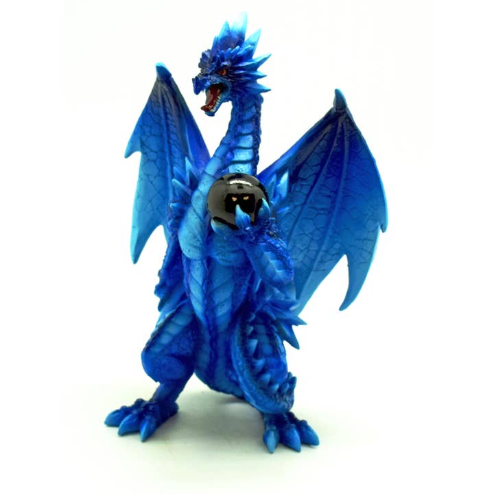 Fantasy Gifts - Wholesale Decorative Figurine - Vibrant Blue Dragon Holding Ball