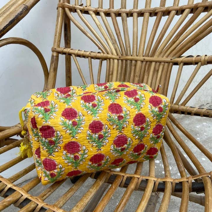 GYPSY STUDIO - Wholesale Toiletry Bag - Women's - Block Printed Large Toiletry Bag Waterproof Wash Bag Makeup4