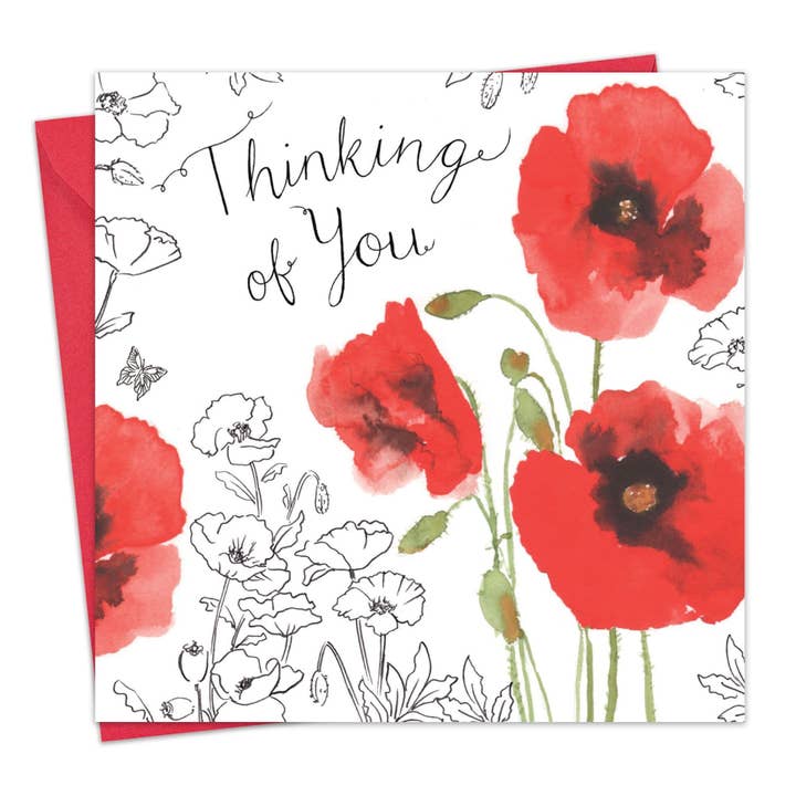 Poppies Thinking Of You Card for wholesale by Twizler Ltd