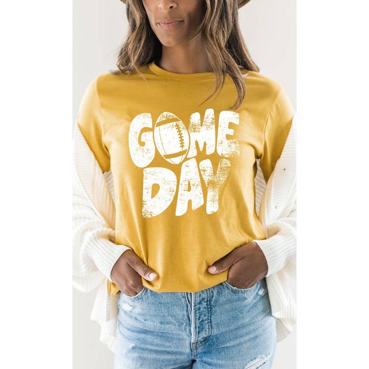 Distressed Game Day Graphic Tee for wholesale by Kissed Apparel