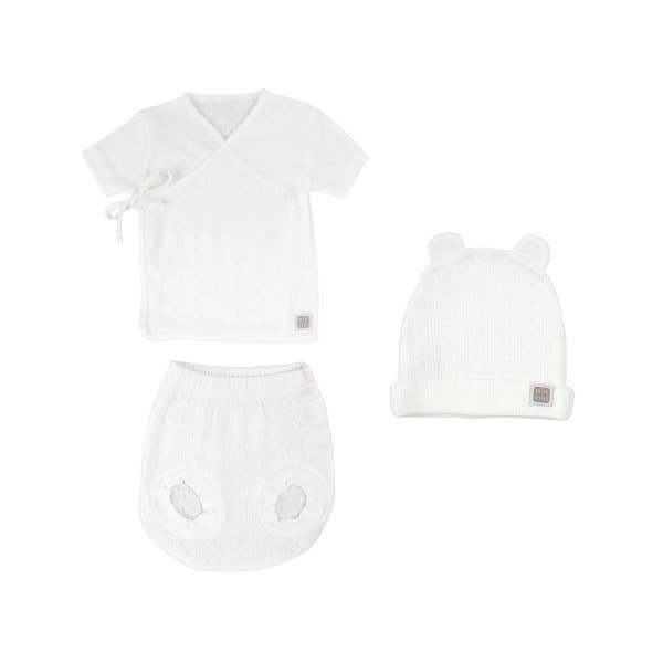 Ensemble à manches courtes avec grenouille et chapeau Narvik 100 % coton pour la vente par Minutus