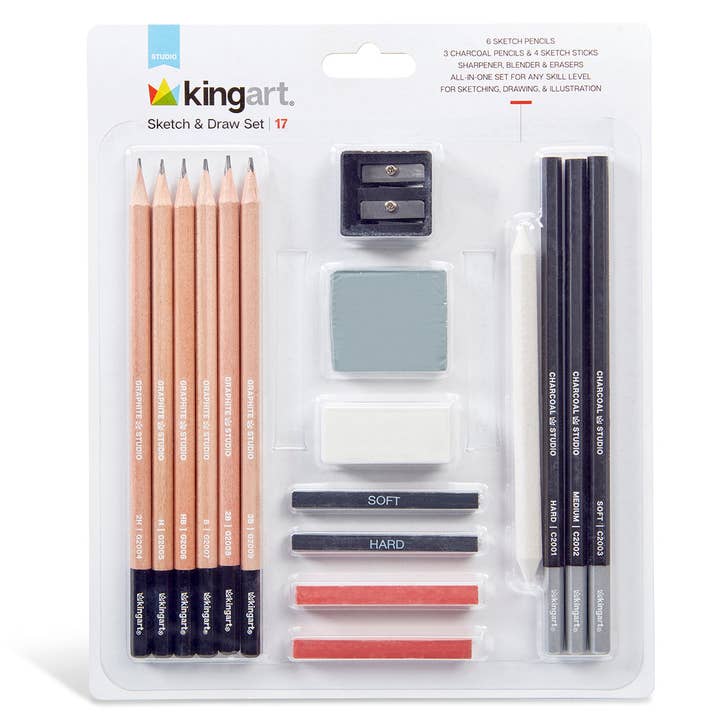 KINGART – wholesale Art set – Child & baby – Sketch & Draw Set 17 pc2