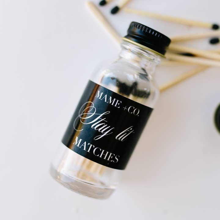 Stay Lit Matches - sort for engroshandel hos MAME Soy Candles