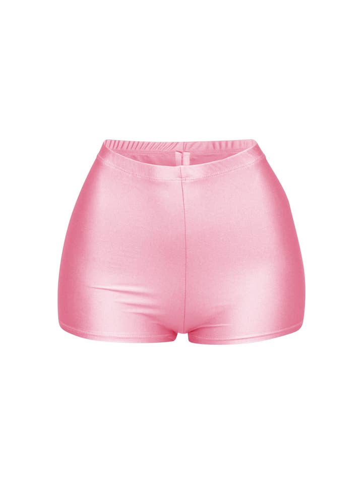 K Too - Wholesale Shorts - Women's - Shiny tricot high waisted shorts3