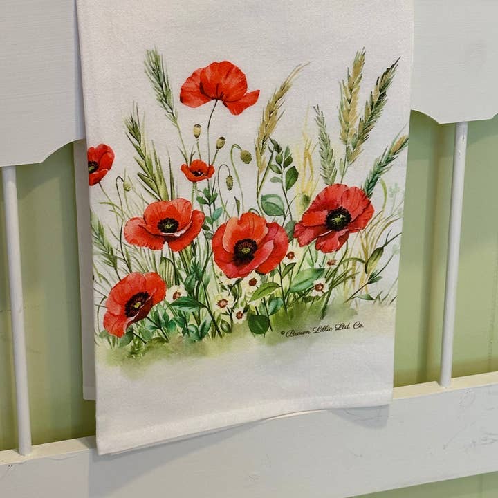 Brown Lillie – Großhandel Geschirrtücher – Rote Mohnblumen 28" Bestes Geschirrtuch | 100% Ringspun-Baumwolle7