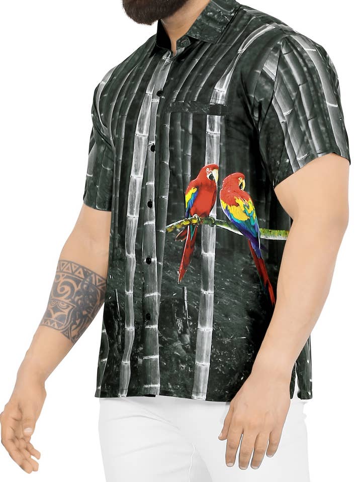 LA LEELA Men's Fashion Beach Short Sleeve Hawaiian Sh 906454 for wholesale by La Leela LLC