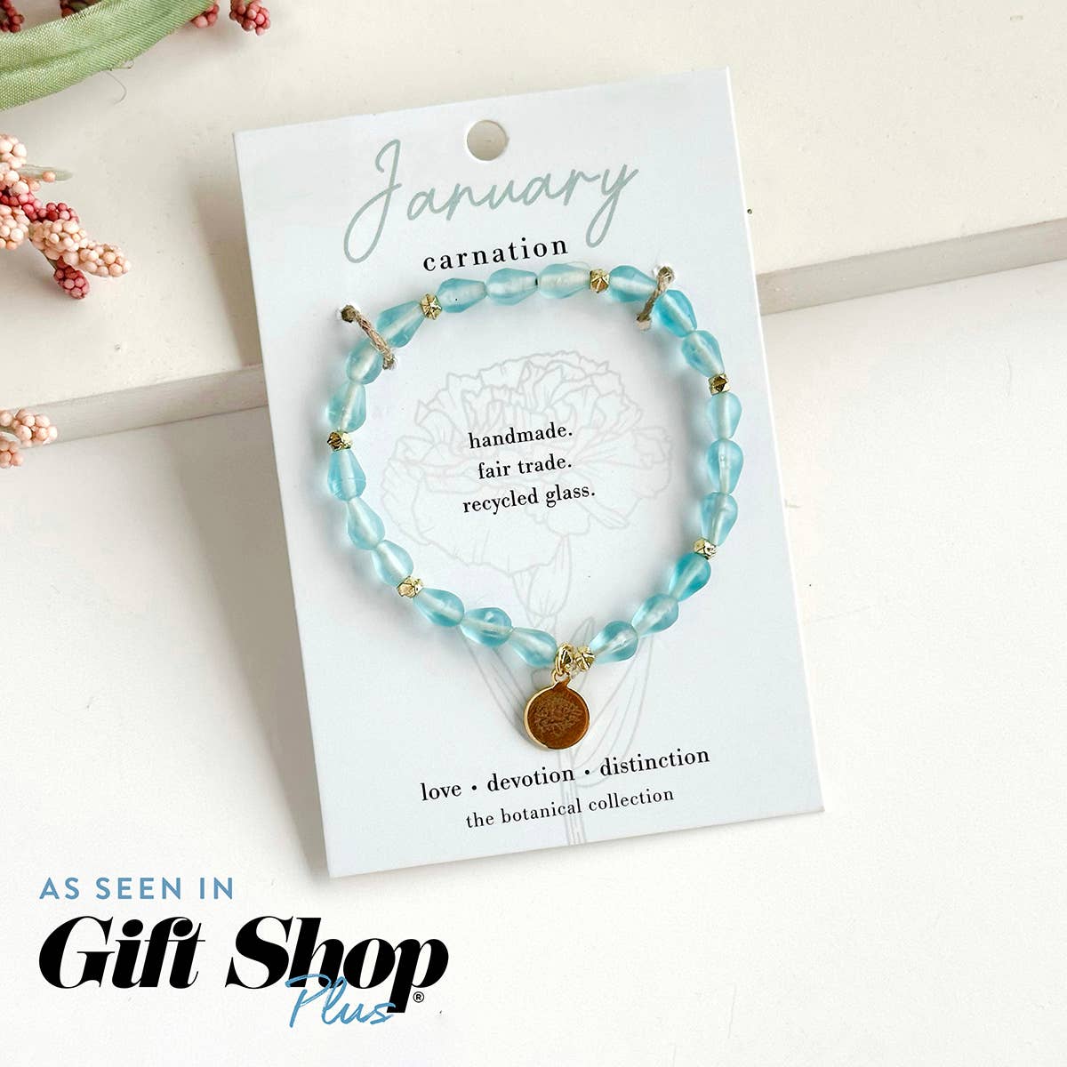 WorldFinds - Wholesale Charm/Dangle Bracelet - January • Birth Flower Bracelet