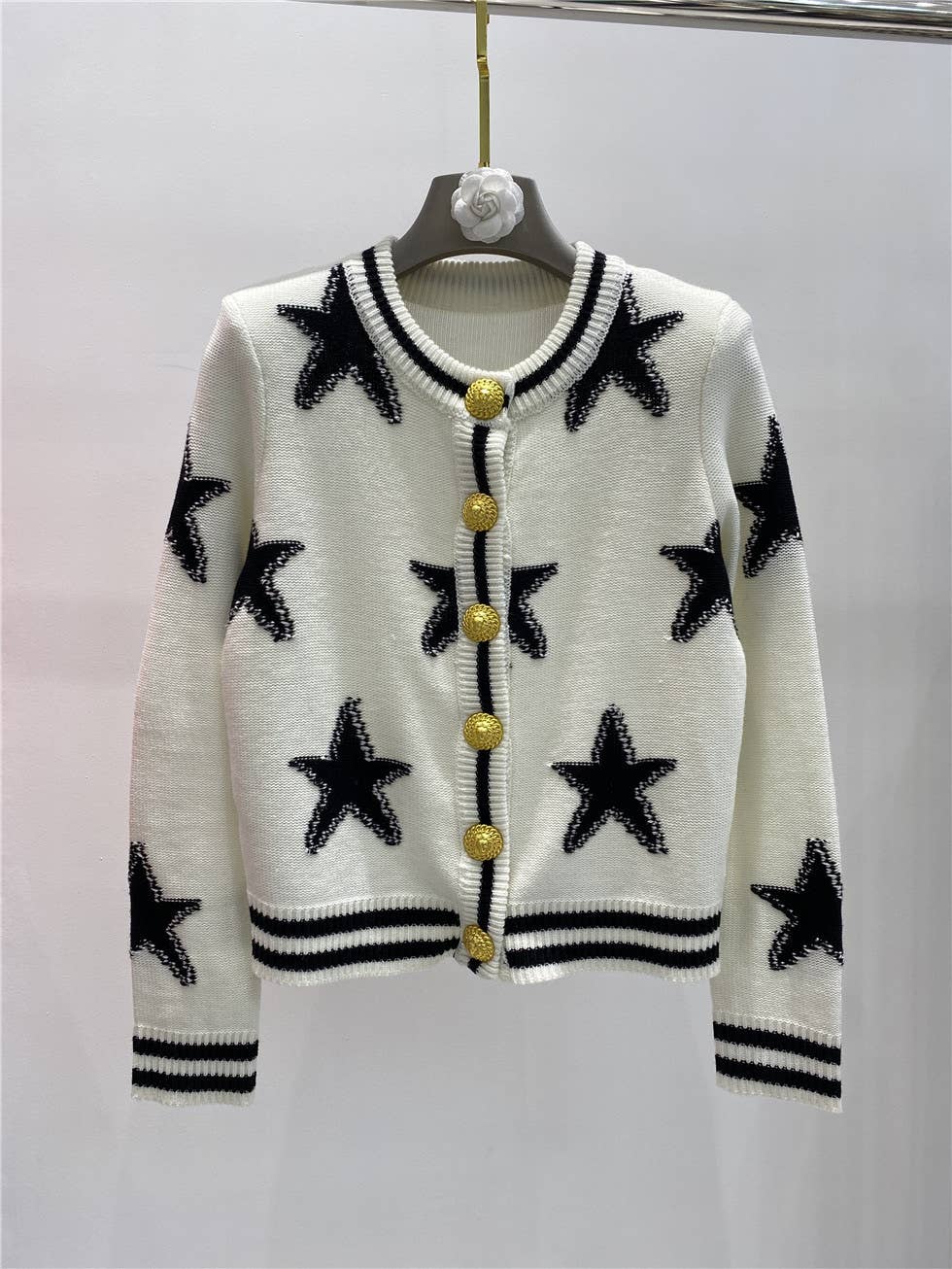 Productseeker - Wholesale Cardigan - Women's - JK029 Chic Star-Pattern Knit Cardigan - Spring/Autumn Top16