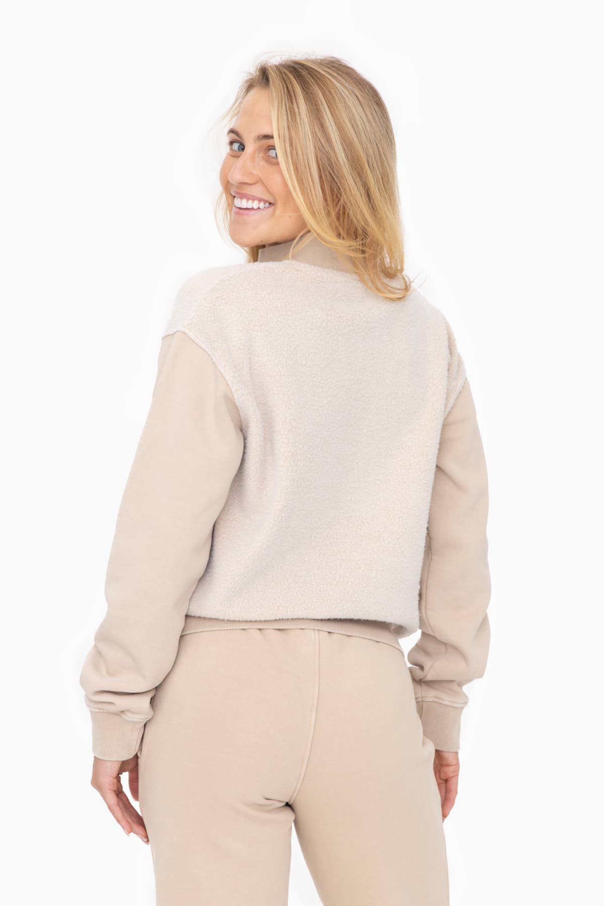 Mono B - Vente Sweat-shirt – femme - Pull à demi-fermeture éclair en polaire vintage13