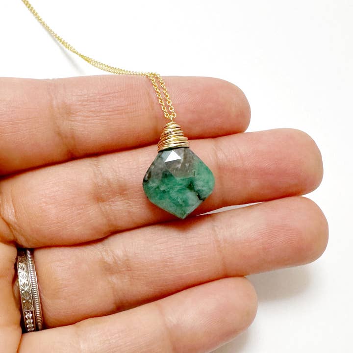 Enkel Halsband - Smaragd - Löv - Guld för wholesale av Mrs. Robinson's Affair