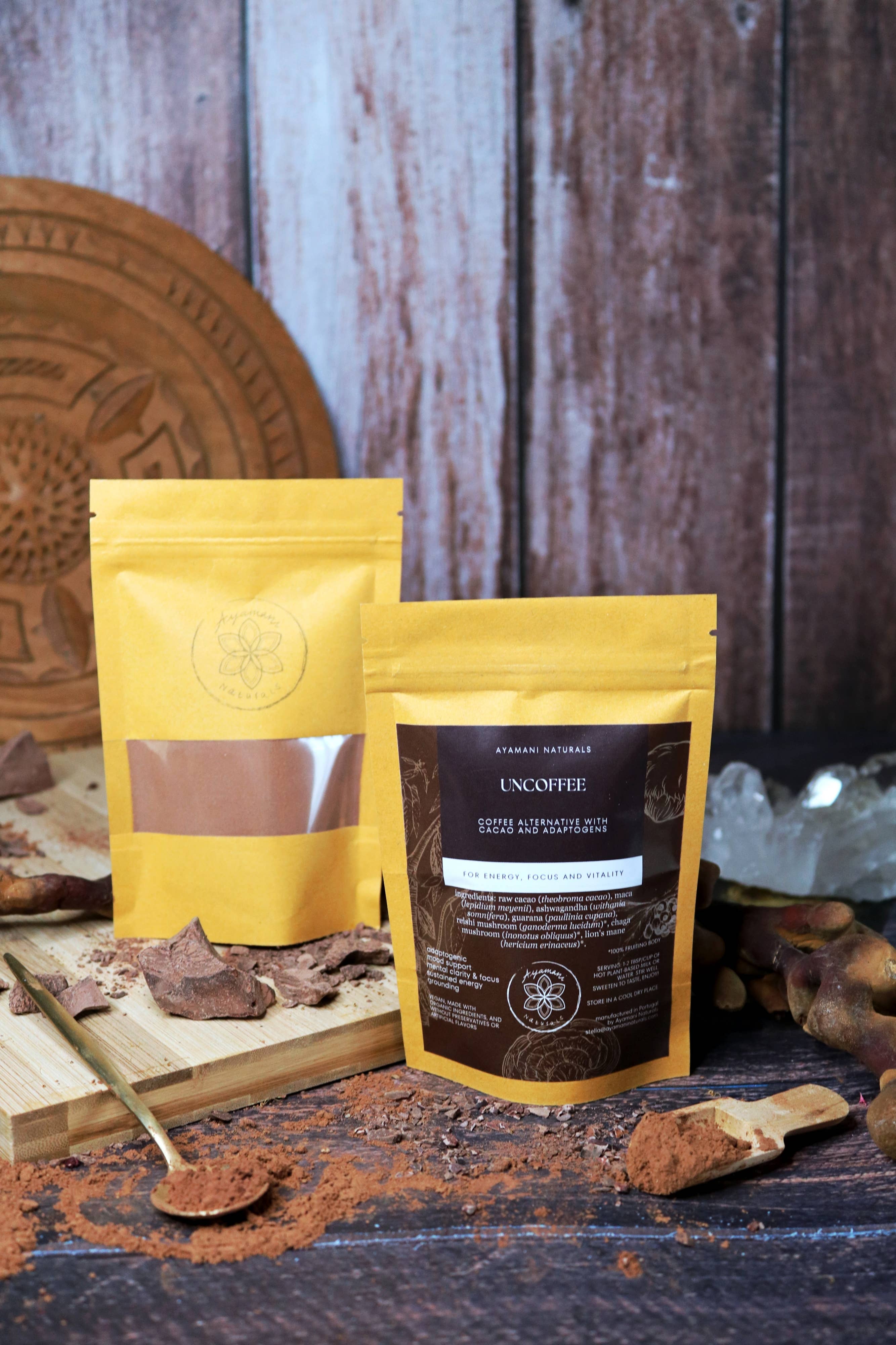 Ayamani Naturals - Wholesale Protein/Superfood Powder - Uncoffee Adaptogenic Cacao with Guarana & Mushrooms1