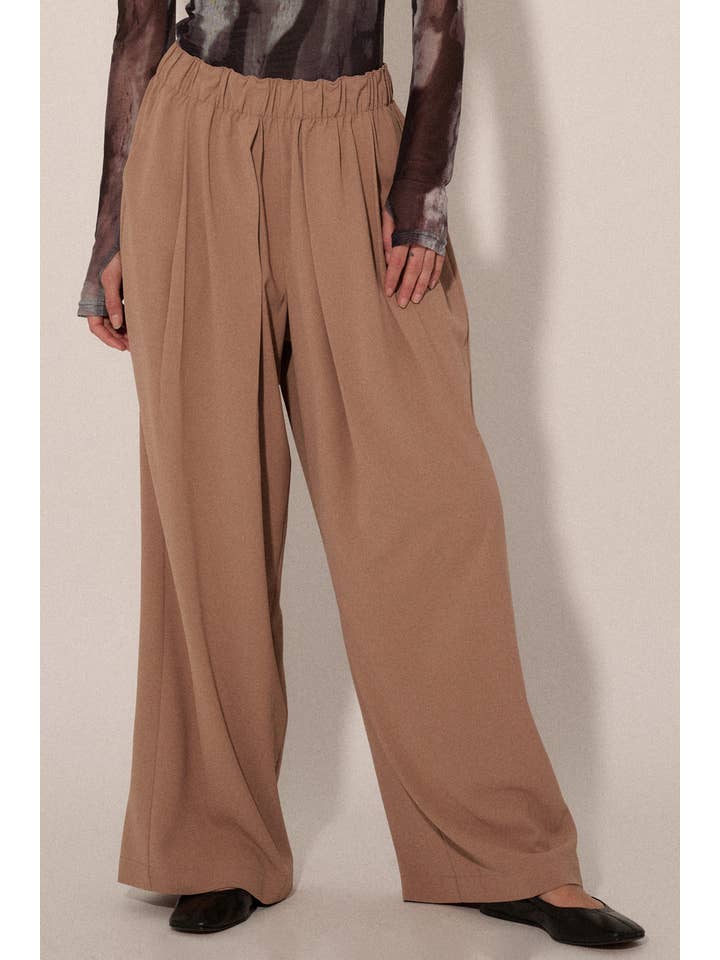 Promesa USA - Wholesale Pants - Women's - Solid Wide-Leg Elastic Waist Pants5