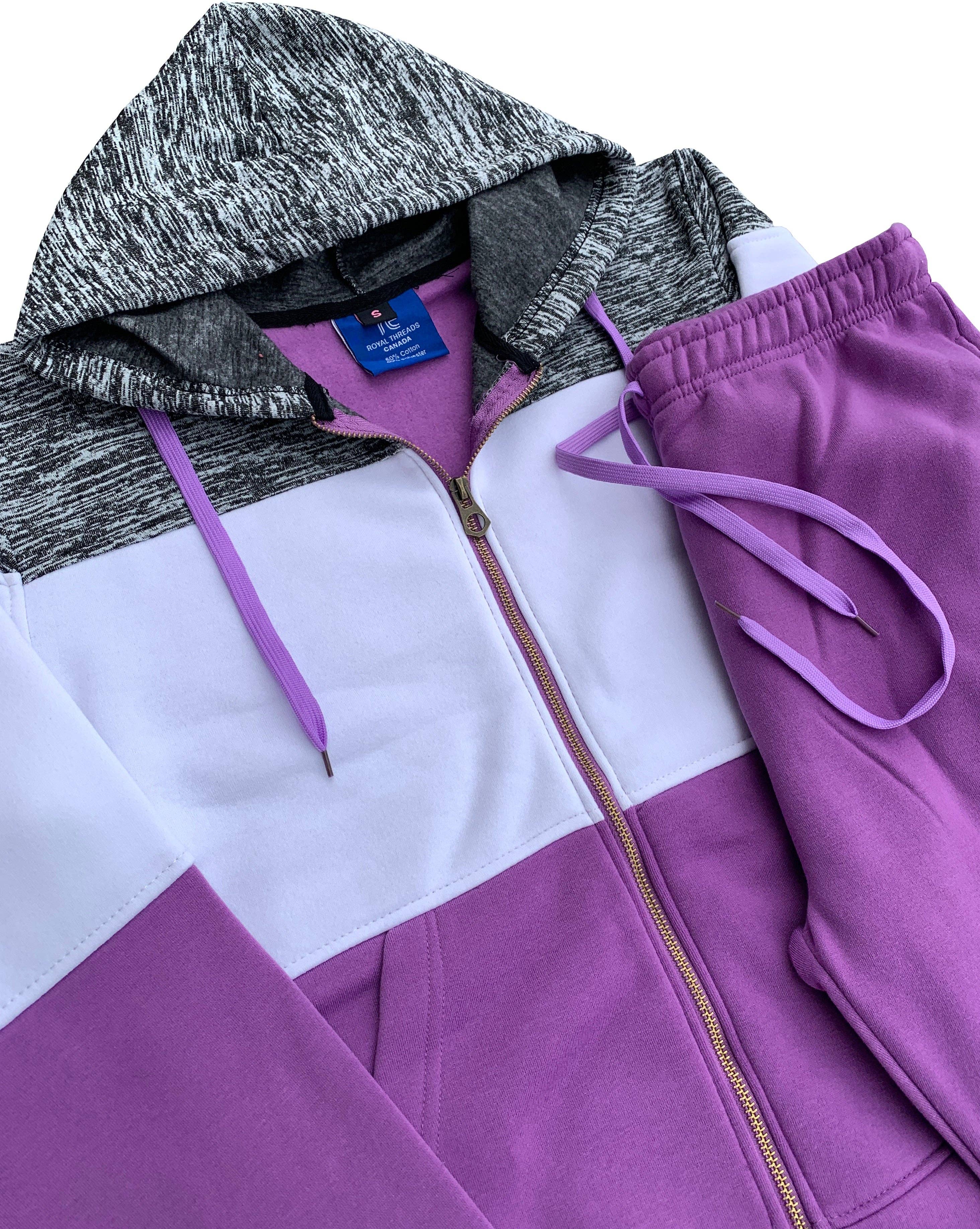 Royal Threads - Wholesale Activewear set – Women′s - Women’s Colorful Fleece Sweatsuit Sweat Jacket & Jogger Sweatpants Outfit13