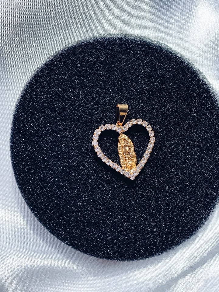 18kt Gold Filled CZ Heart Charm, Non-Tarnish, Bulk for wholesale by Js Wholesale Jewelry