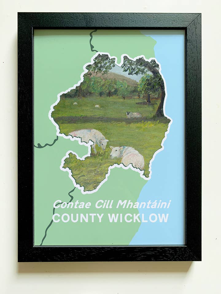 County Wicklow Art Print A4 | Sheep at Russborough for wholesale by Clemence Prosen Art & Design