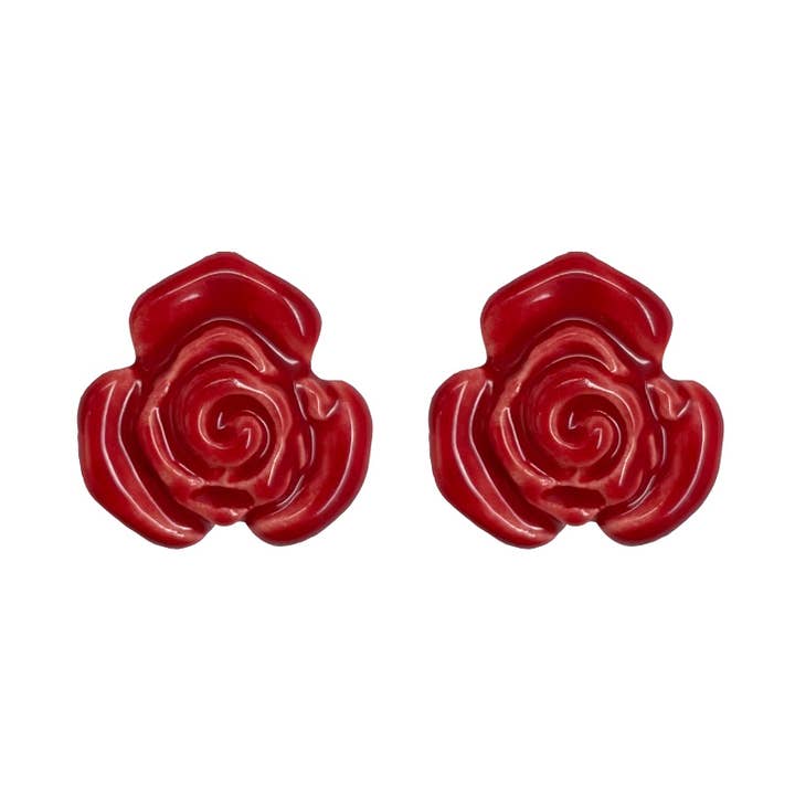 Orecchini in ceramica Las Rosas leggeri, colori rosa per la vendita all'ingrosso da parte di Blanca Olmos Studio