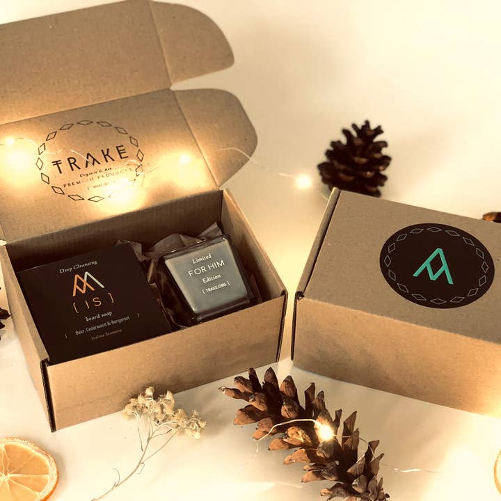 TRAKE - Wholesale Beard Wash/Shampoo - Soap and Candle Kit for Him (Beard Soap and Man Candle)3