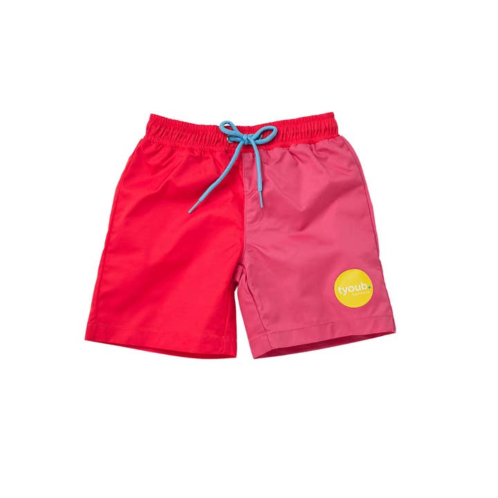 Tyoub Kids Quick Dry Boardshorts Recycled Material Red for wholesale by Tyoub