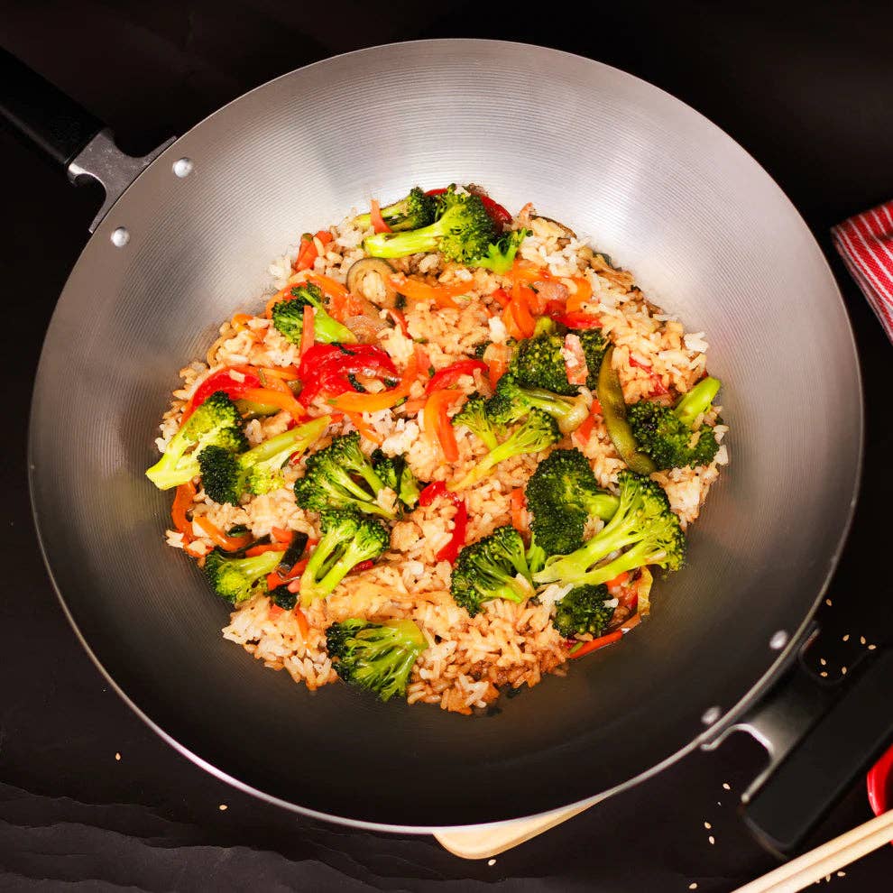 EcoQuality – Wok por atacado – Joyce Chen Wok Plano de Aço Carbono Não Revestido de 14" da Série Pro6