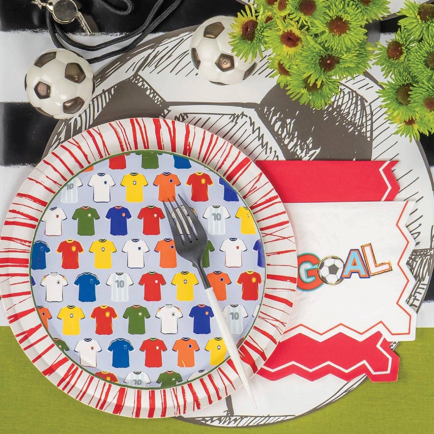 Gatherings by Curated Paperie - Wholesale Disposable Placemat - Sports Fan Soccer Ball Paper Placemats1