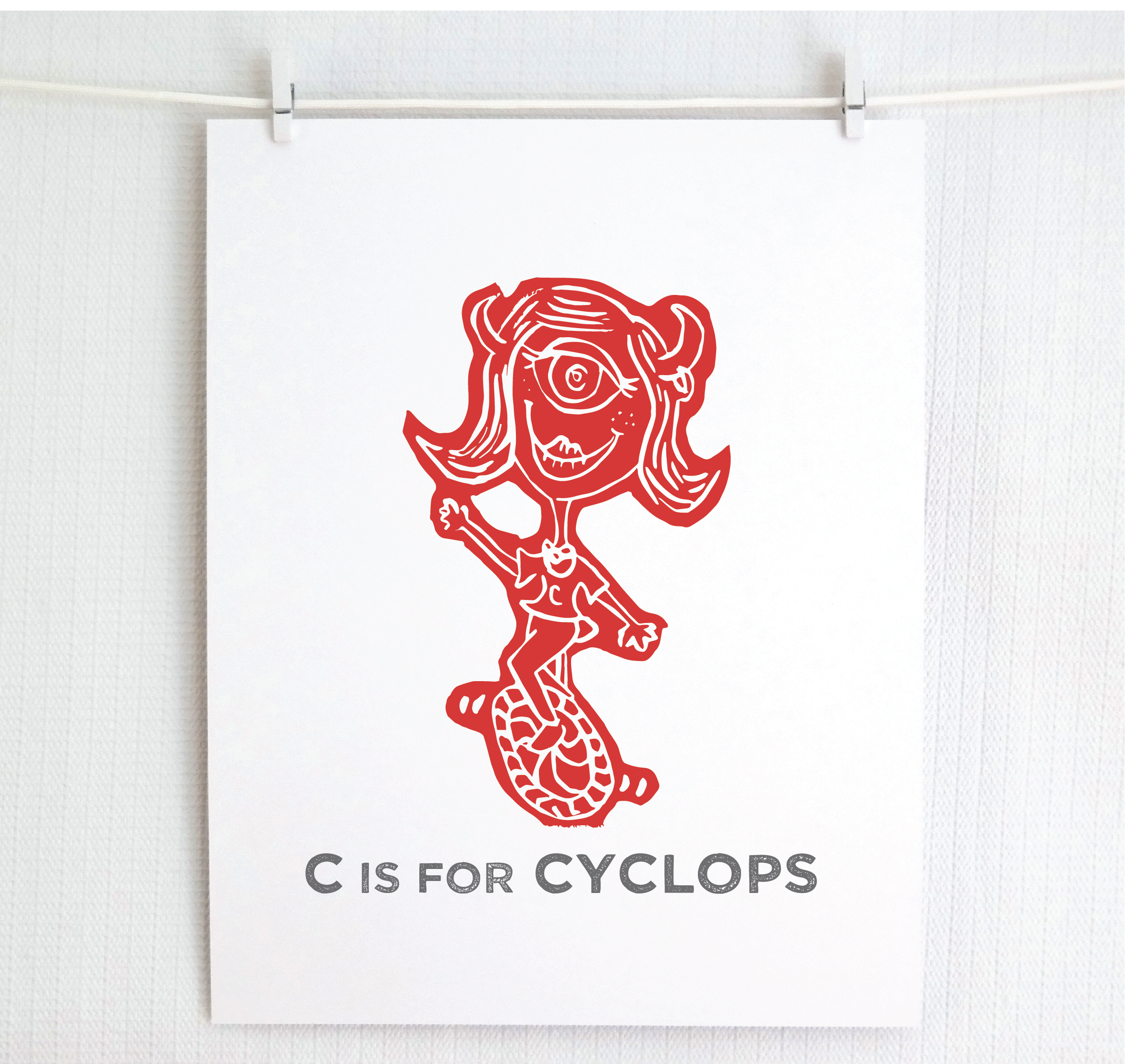 Jamie Palmer Keating - Wholesale Art Print - C is for Cyclops Illustrated Print8